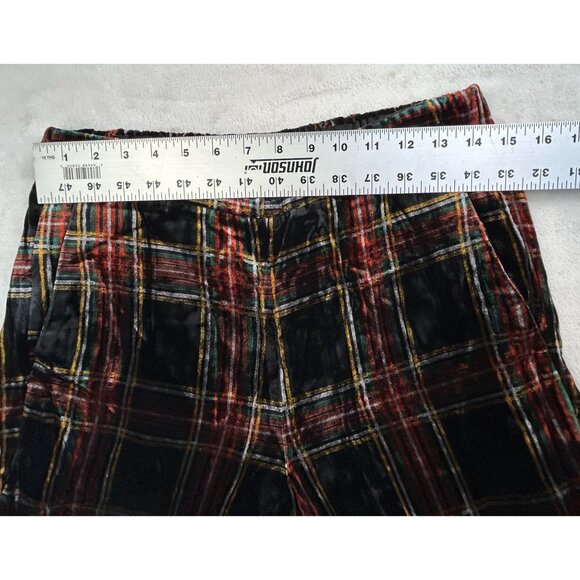 J.Crew Womens Pull-on Peyton Wide-Leg Pants 10P Stewart Tartan Velvet AE834 New - Picture 5 of 10